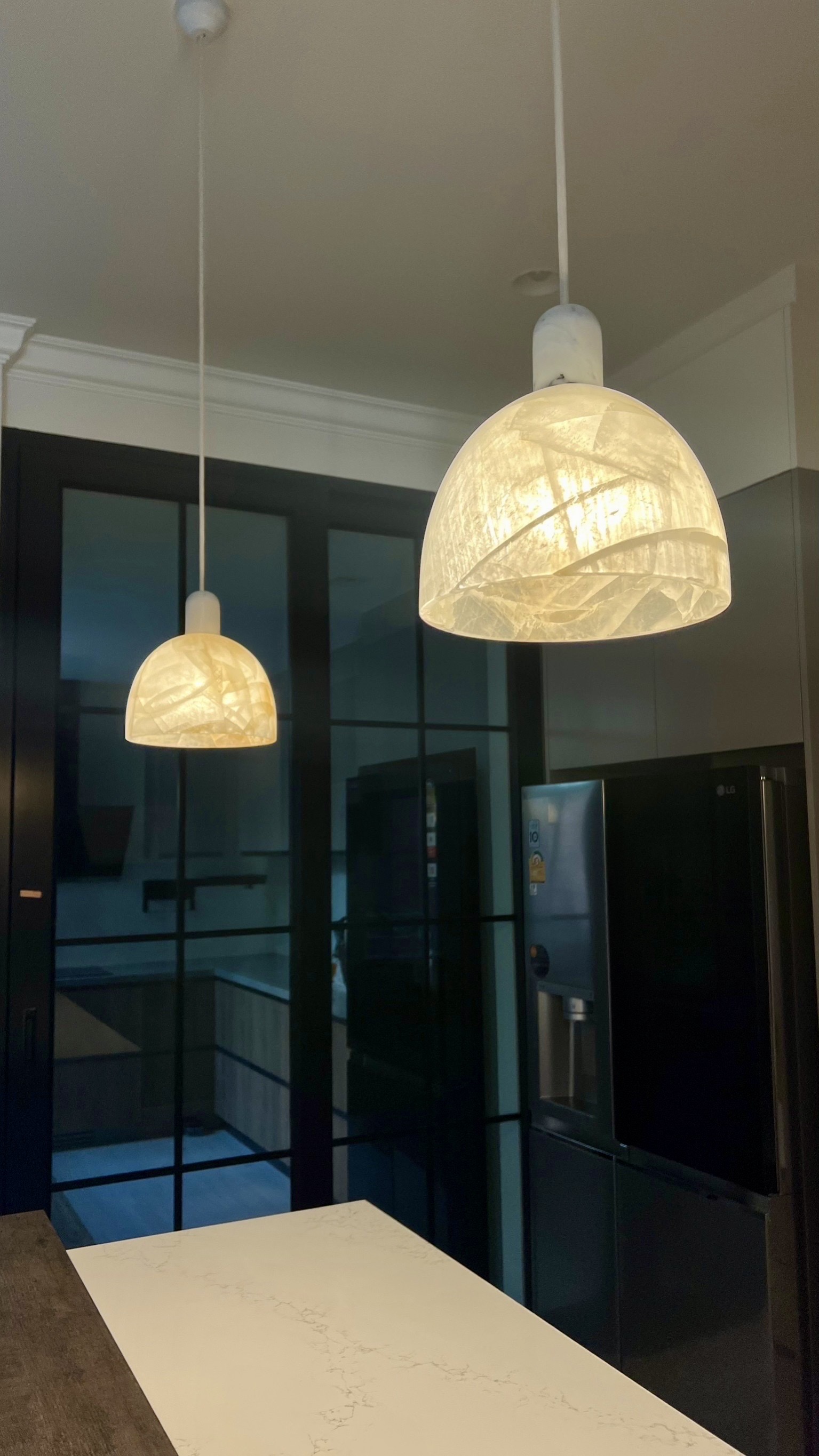 Calcite Pendants over Marble Island